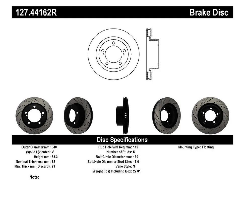 Bargain StopTech 127.44162R StopTech Sport Rotors Fits 08-11 Land Cruiser LX570