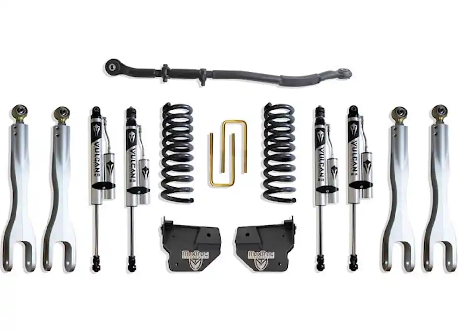 Maxtrac Suspension 13-23 ram 3500 4wd 2.5in leveling kit w/4-link system & vulcan 2.0 reservoir shocks Bulk Order