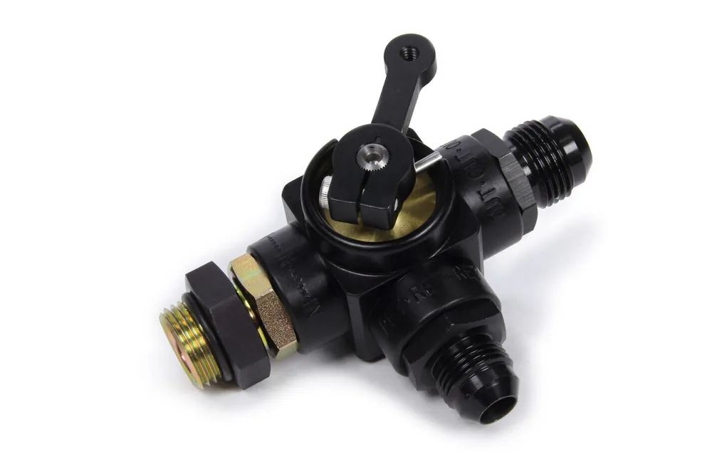 Time-Limited Enderle Manual Shut Off Valve - 10 AN Male O-Ring Inlet / 10 AN Male Return - Black