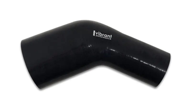 Vibrant 3in ID x 2.25in ID Gloss Black Silicone 45 Degree Transition E Free Delivery