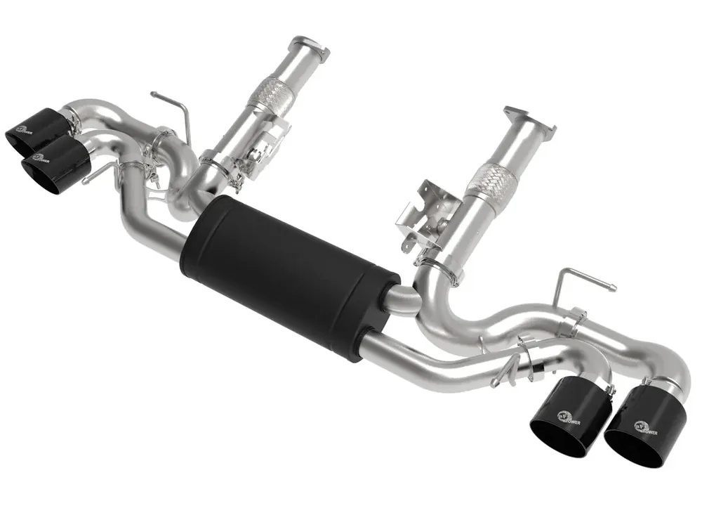 aFe MACH Force-Xp 2-1/2in 304SS Cat-Back 2020 Chevy Corvette (C8) 6.2L - Black Tip Top Rated