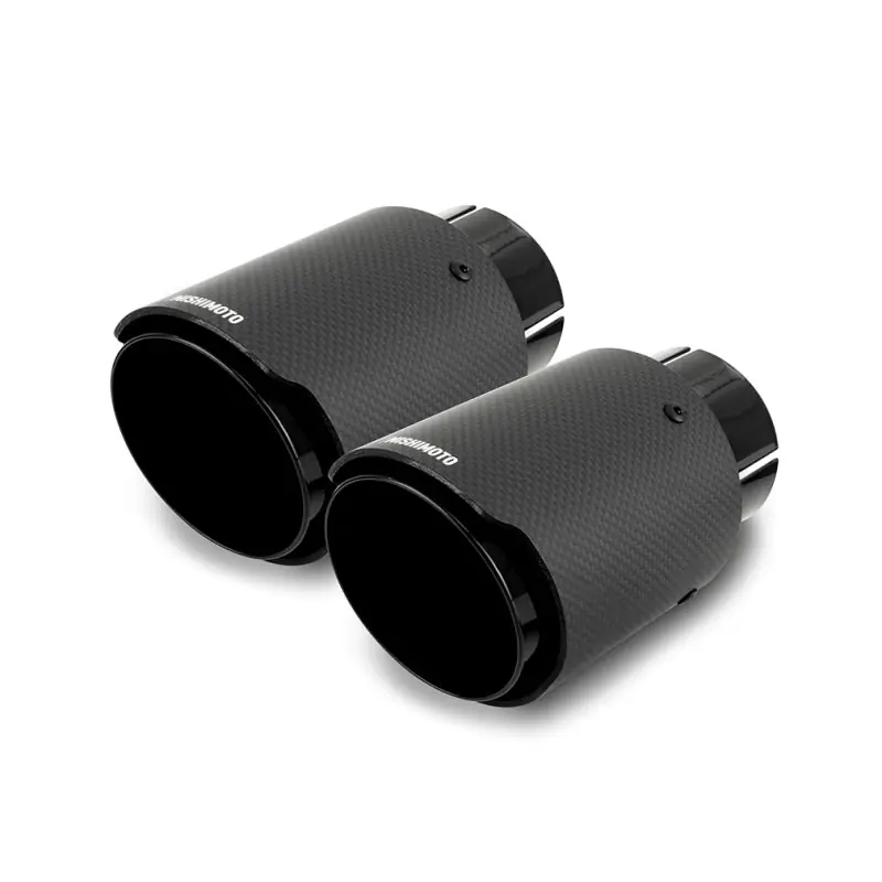 Deal Mishimoto 2x Carbon Fiber Muffler Tip 2.5in Inlet 3.5in Outlet Black