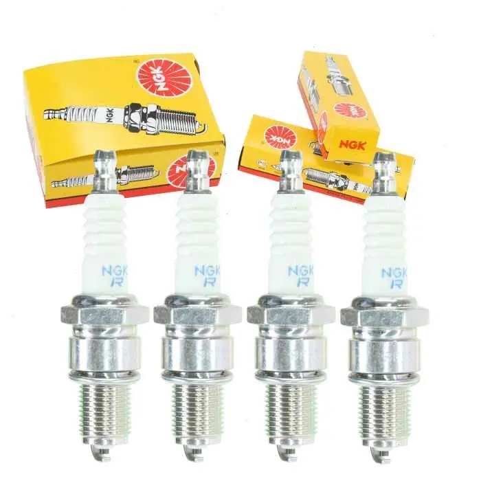 1981-1986 Nissan 720 2.0L 2.2L 2.4L L4 4 pc NGK Standard Spark Plugs Intake Side - Ignition Wire Top Rated