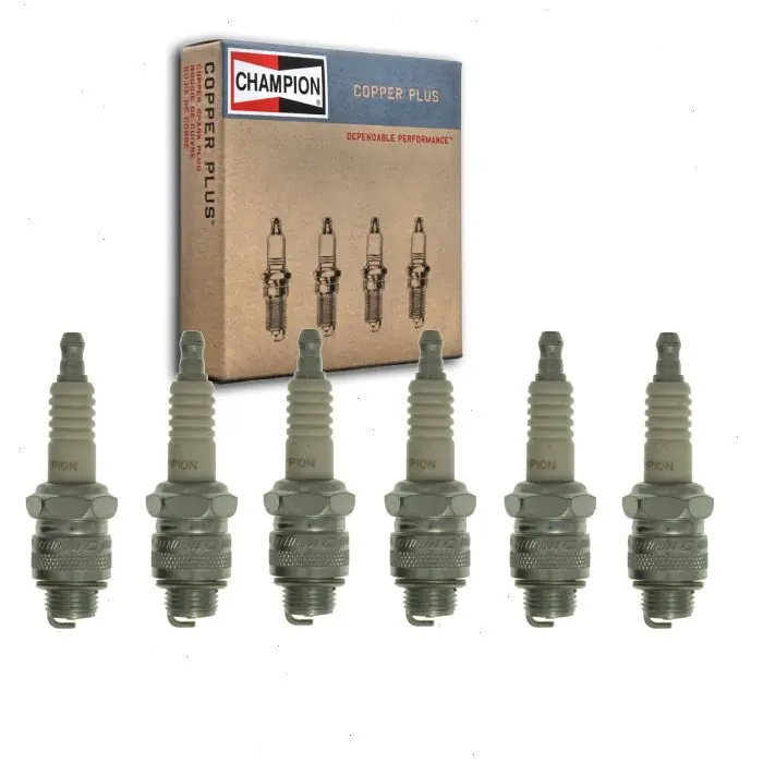 1952-1955 Kaiser Manhattan 3.7L L6 6 pc Champion Copper Plus Spark Plugs - Ignition Wire Secondary Free Returns