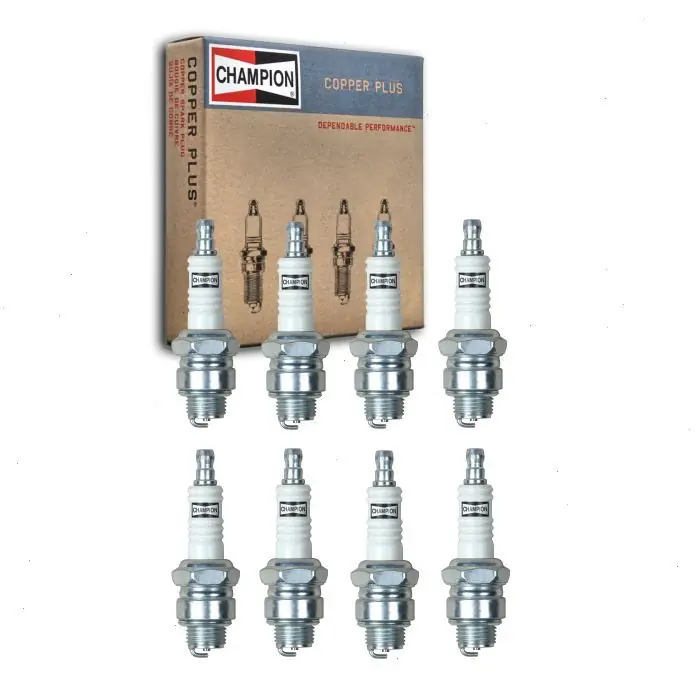 1955-1958 Chevrolet Sedan Delivery 4.3L 4.6L 5.3L V8 8 pc Champion Copper Plus Spark Plugs - Last Chance